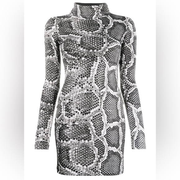 Just Cavalli Snakeskin-effect mini fitted dress size Small - Picture 3 of 5